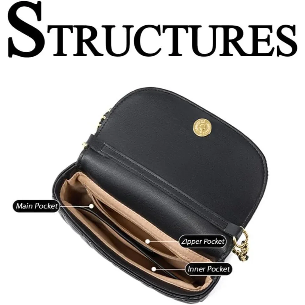 Women Vintage Quilted Chain Strap Crossbody Shoulder Bag Fashion Purse